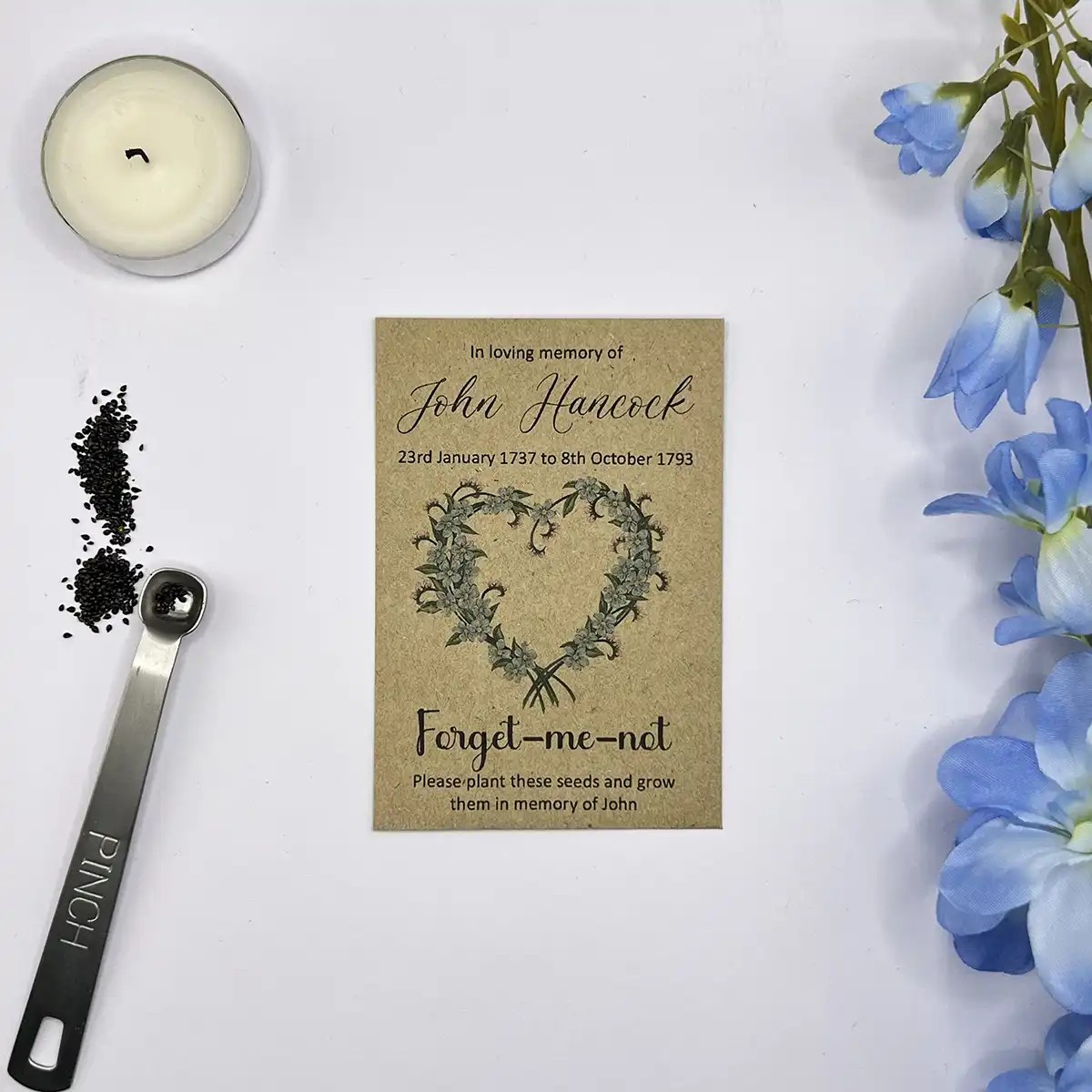 Forget Me Not Funeral Seeds Open Heart - Image 3