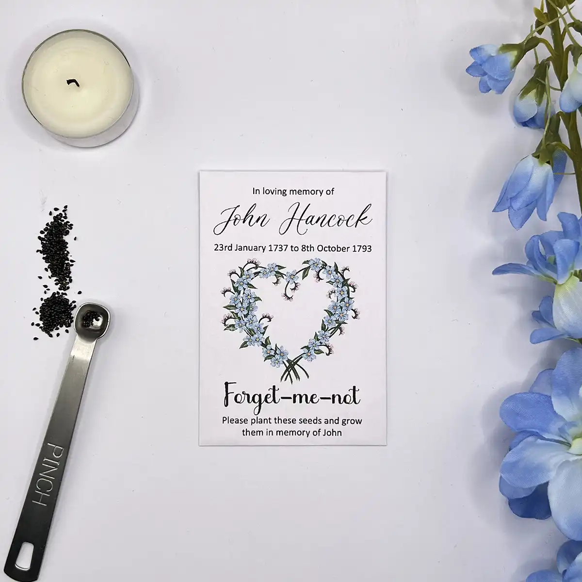 Forget Me Not Funeral Seeds Open Heart