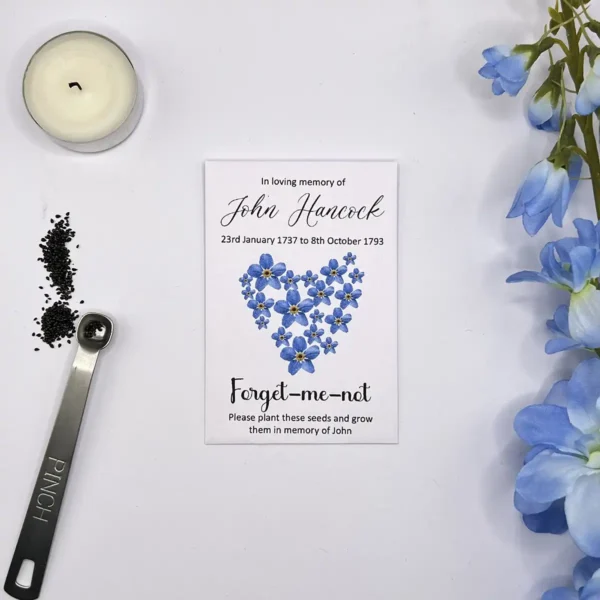 Forget Me Not Funeral Seeds Heart