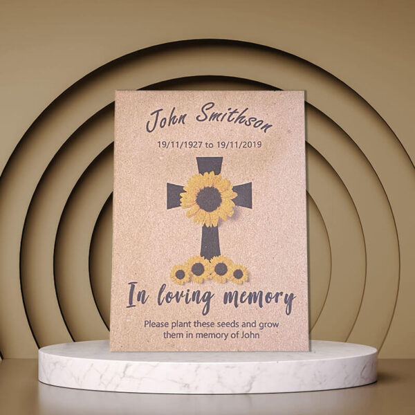 Sunflower Funeral Seeds Cross