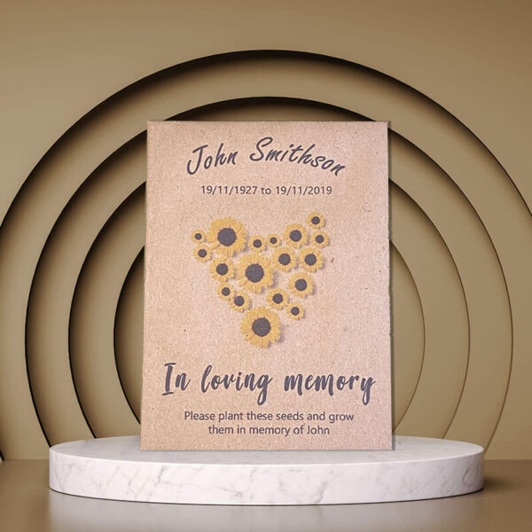 Sunflower Funeral Seeds Heart