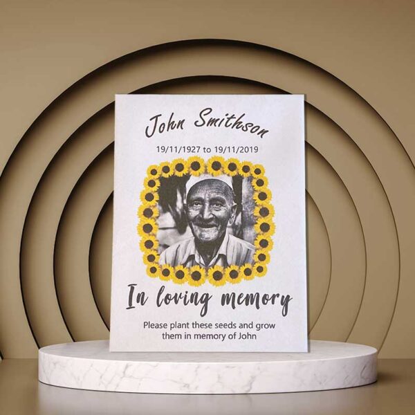 Sunflower Funeral Seeds with Photo