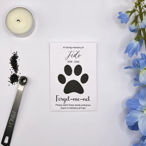 Forget Me Not Funeral Seeds Dog
